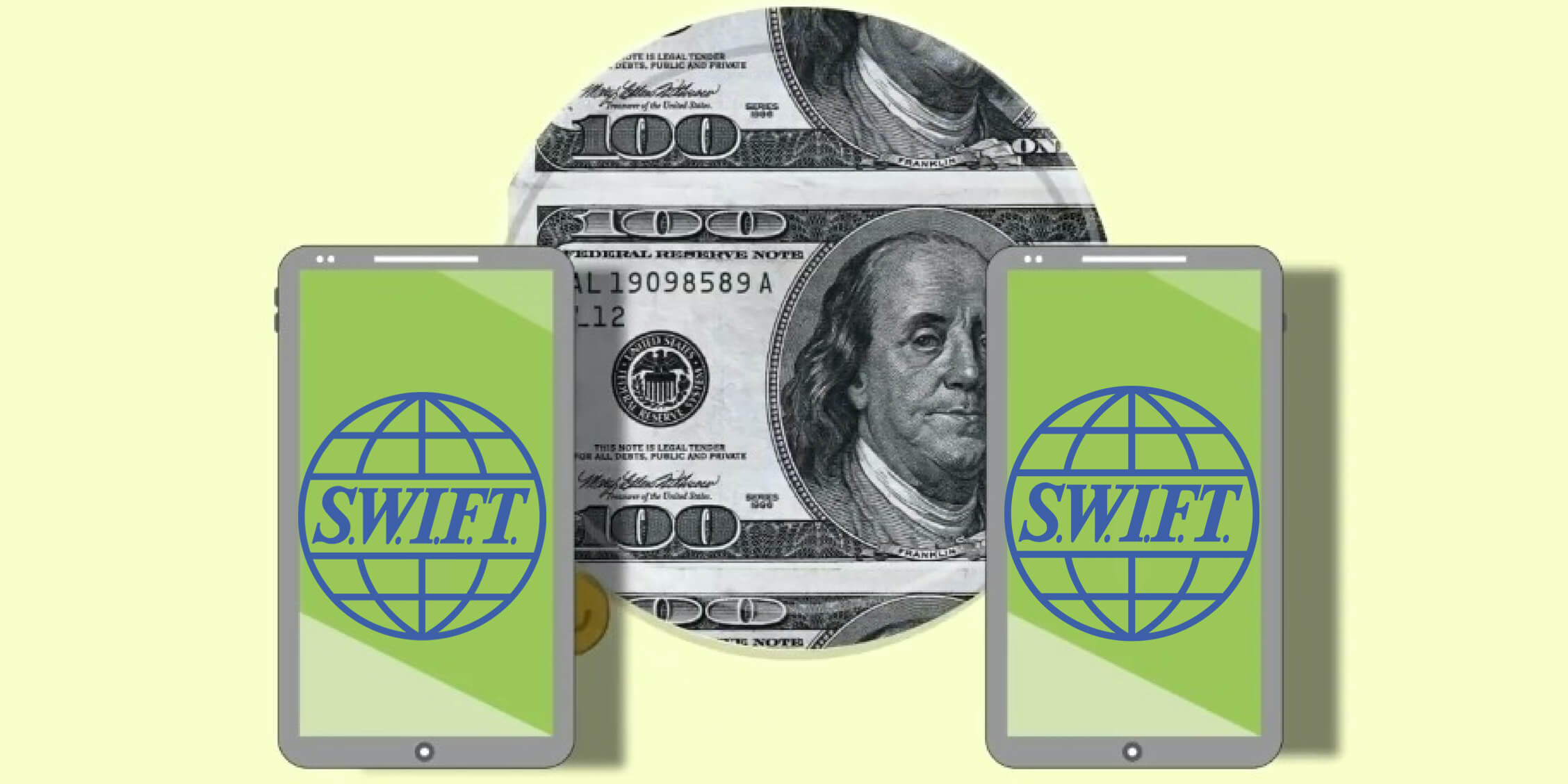 The diagram illustrates the current state of the American SWIFT system.  It has existed since 1974. It replaced and enhanced trust and security of funds transfers.  